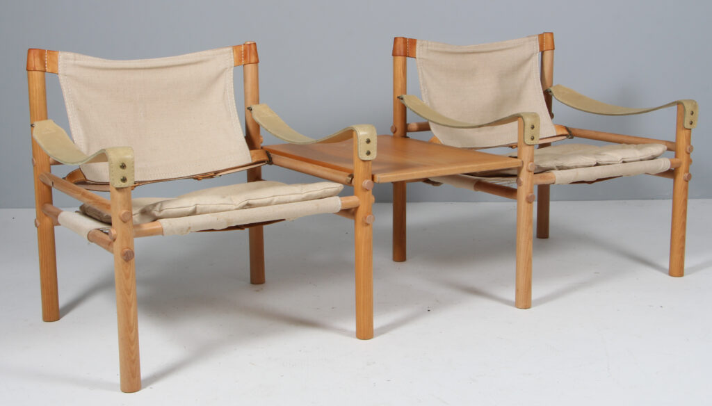 Arne Norell Scirocco par safaristole af ask og canvas