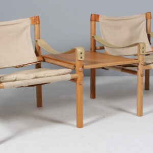 Arne Norell Scirocco par safaristole af ask og canvas