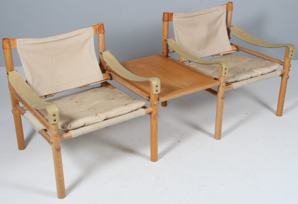 Arne Norell Scirocco par safaristole af ask og canvas - Billede 2