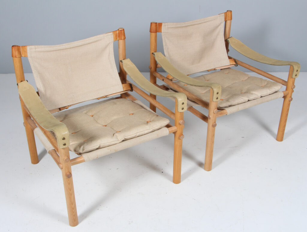 Arne Norell Scirocco par safaristole af ask og canvas - Billede 6