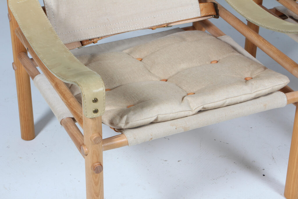 Arne Norell Scirocco par safaristole af ask og canvas - Billede 5