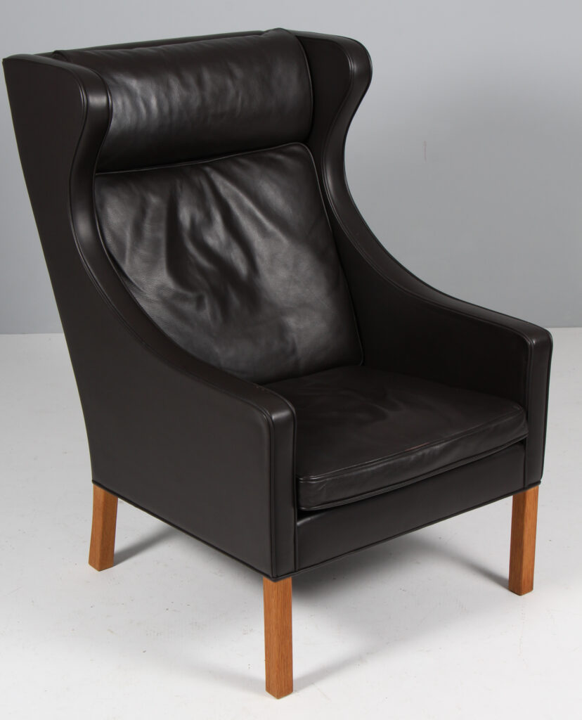 Børge Mogensen øreklapstol, original betrukket. Model 2204 - Billede 2