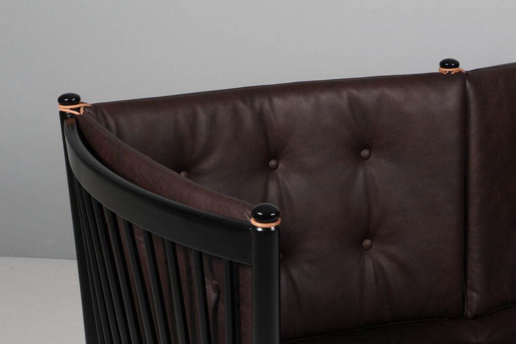 Børge Mogensen Tremmesofa sortlakeret stel og anilin læder. Model 1789 - Billede 8