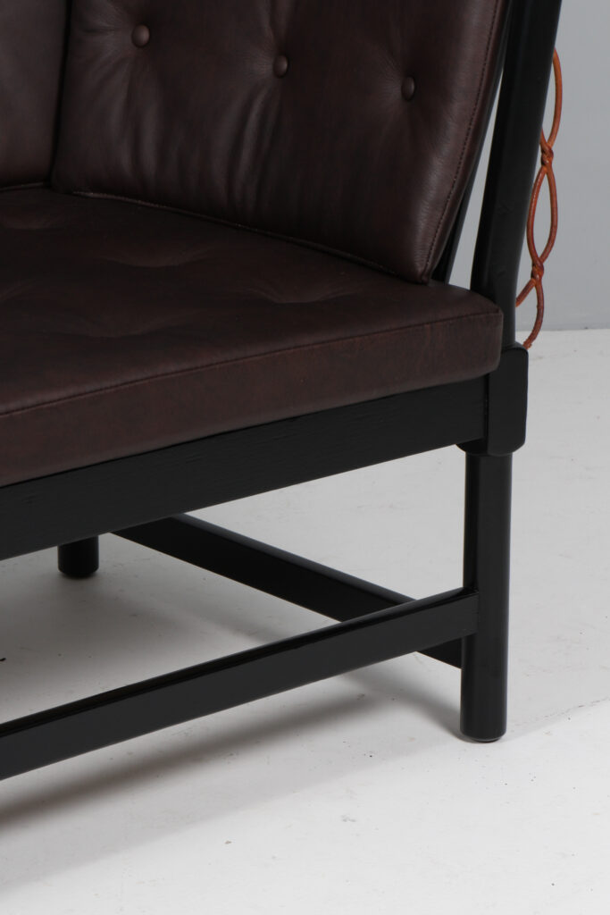Børge Mogensen Tremmesofa sortlakeret stel og anilin læder. Model 1789 - Billede 7