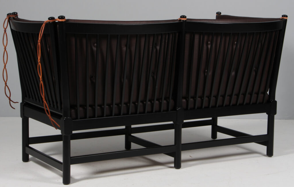Børge Mogensen Tremmesofa sortlakeret stel og anilin læder. Model 1789 - Billede 3