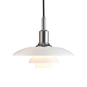 Poul Henningsen pendel af opalglas og krom. Model 3/2. Ubrugt.