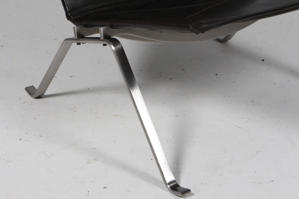 Poul Kjærholm lænestol, Original betrukket med sort elegance anilin læder, model PK22 - Billede 6