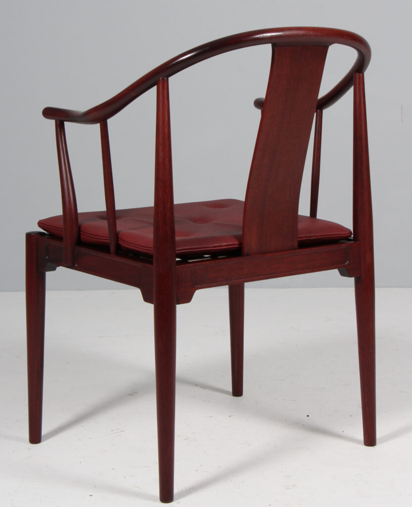Hans J. Wegner Kina stol af mahogni, hynde af elegance anilin læder - Billede 3