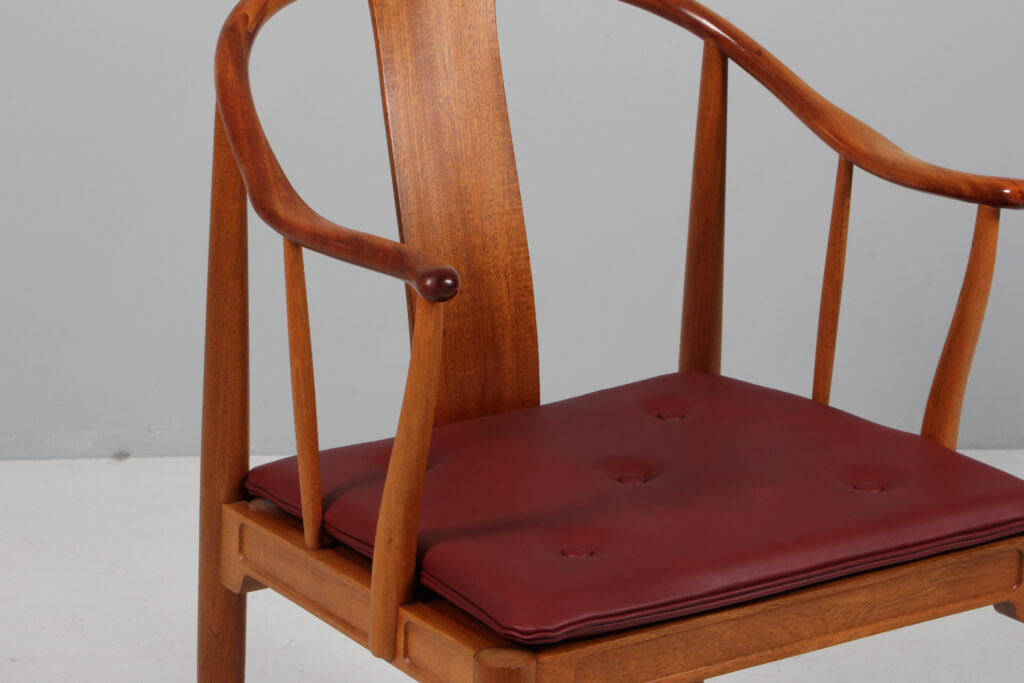 Hans J. Wegner Kina stol af mahogni, hynde af elegance anilin læder - Billede 6