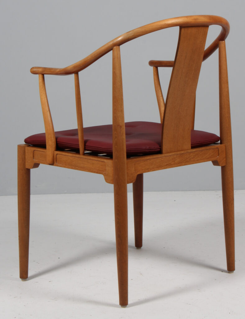 Hans J. Wegner Kina stol af mahogni, hynde af elegance anilin læder - Billede 5