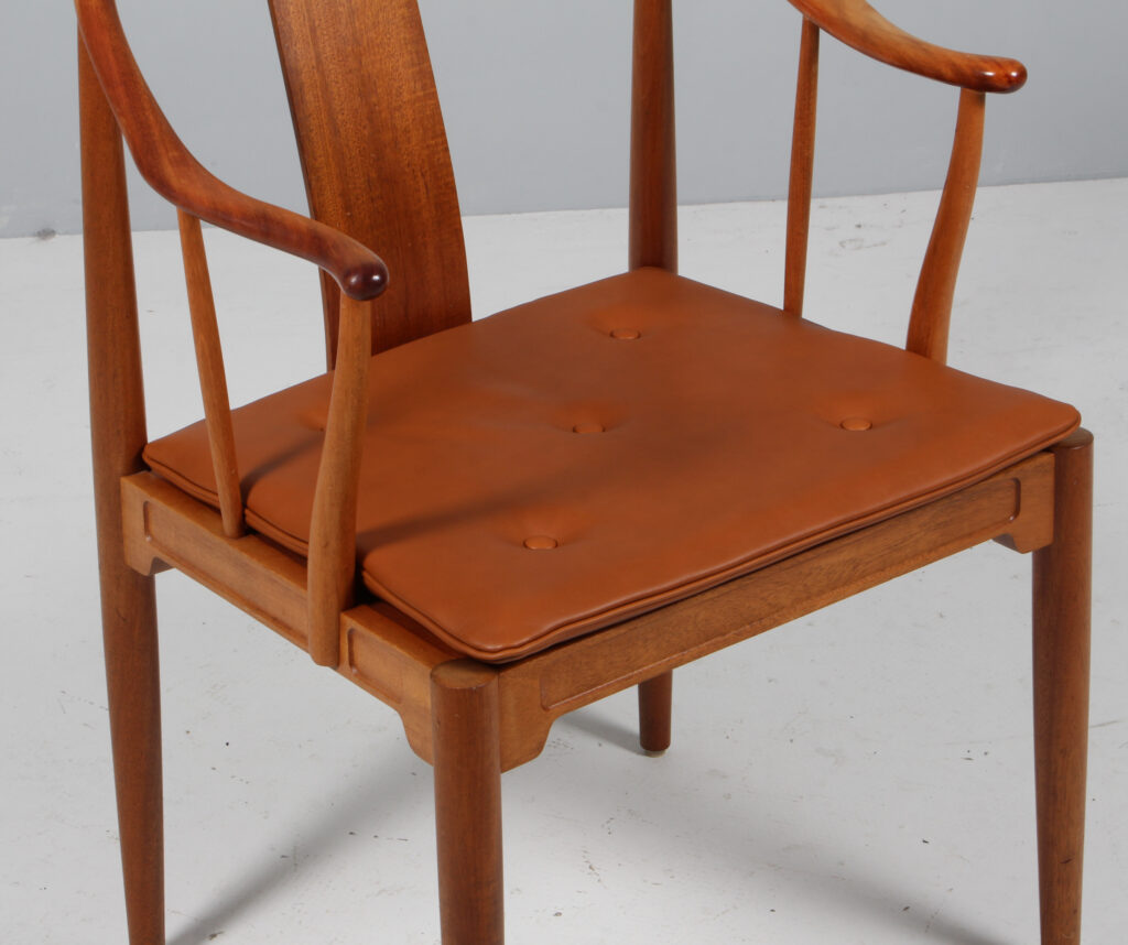 Hans J. Wegner Kina stol af mahogni, hynde af elegance anilin læder - Billede 5