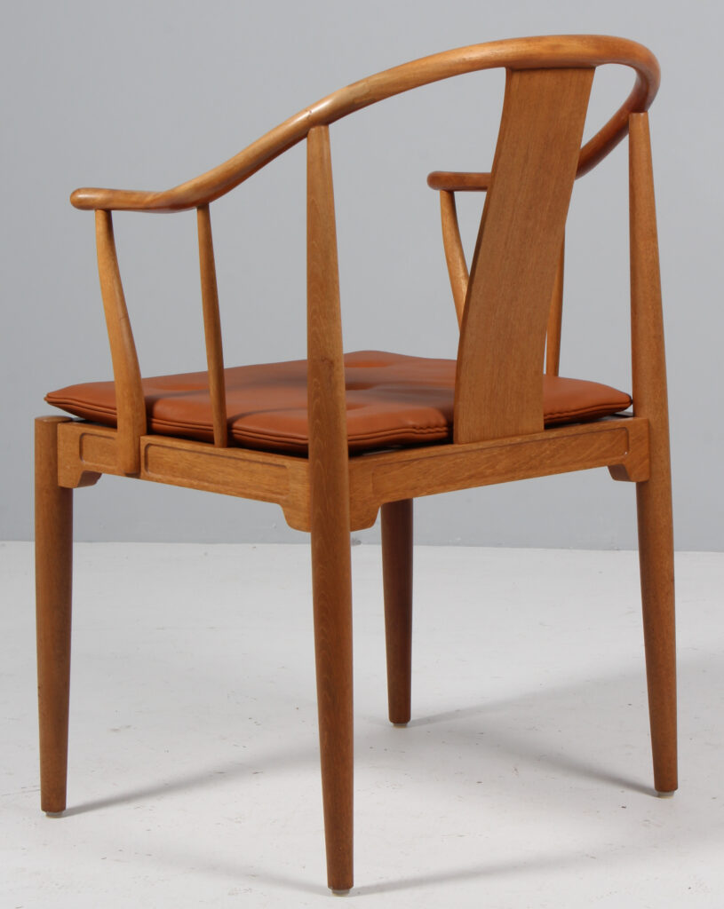 Hans J. Wegner Kina stol af mahogni, hynde af elegance anilin læder - Billede 3