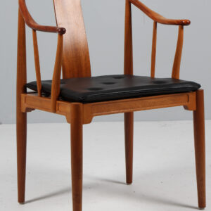 Hans J. Wegner Kina stol af mahogni, hynde af elegance anilin læder