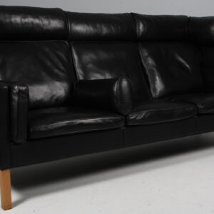 Børge Mogensen kupesofa. Model 2293. Sort læder
