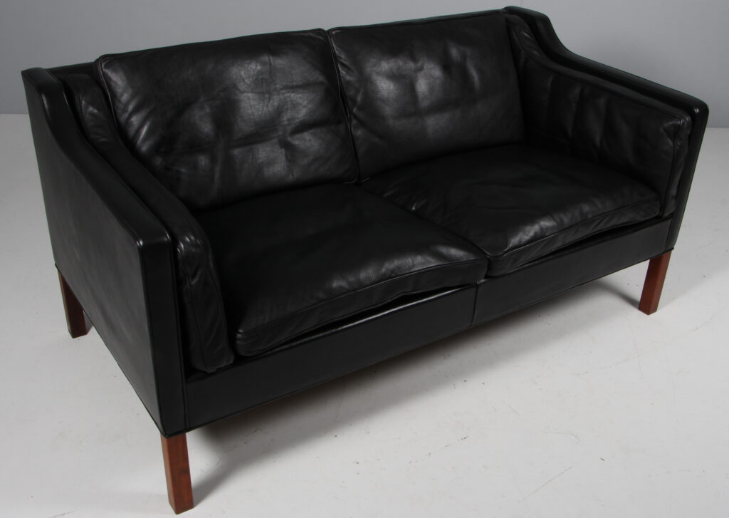 Børge Mogensen. Fritstående to pers. sofa, model 2212. Original betrukket - Billede 2